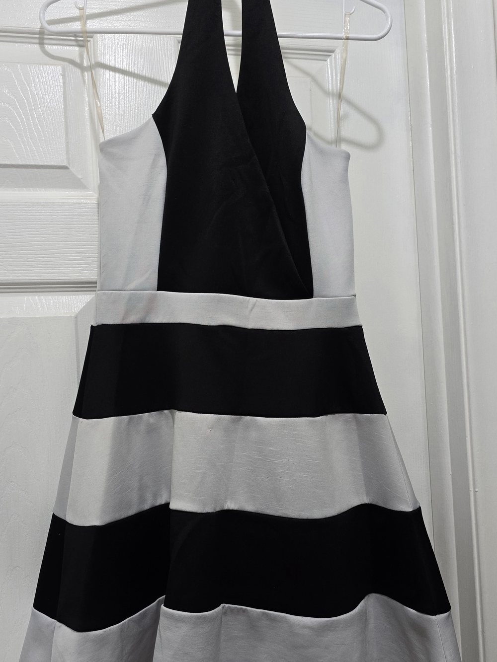 Charlotte Russe Black and White Halter Stripe Party Dress